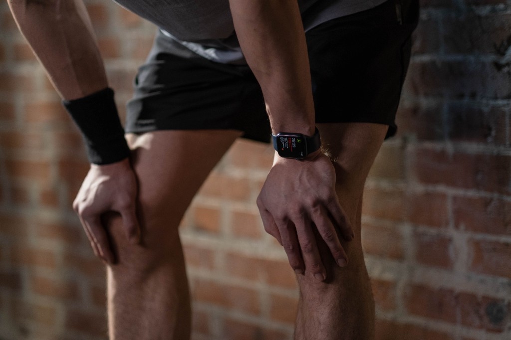 Athlete wearing an Apple Watch